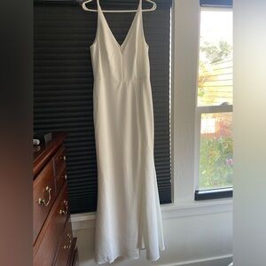 BHLDN white Stella Sleeveless V-Neck Stretch Crepe Maxi Dress. Size M.